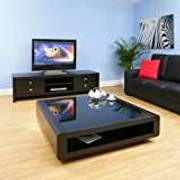 Avant Garde Large Square Black Oak Coffee / Lamp / Side Table Glass Top Modern 73E Avant Garde Large Square Black Oak Coffee / Lamp / Side Table Glass Top Modern 73E