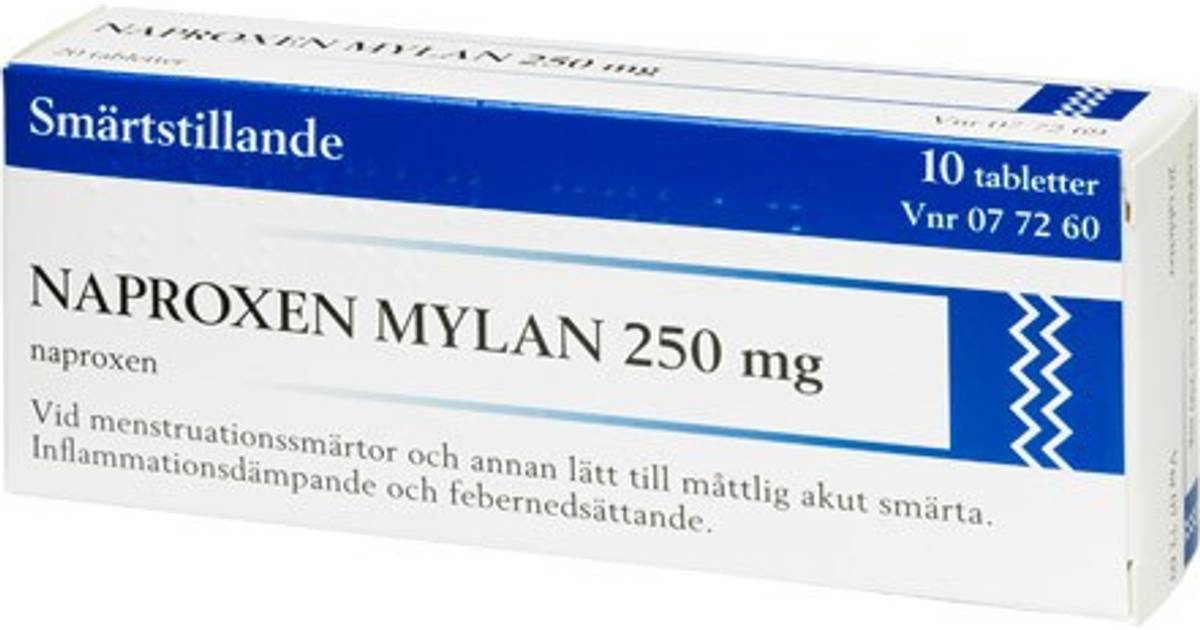 Naproxen Mylan 250mg 10st - Hitta bästa pris, recensioner och