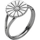 Lund Copenhagen Marguerit ring - sort rhodineret m hvid emalje, 11 mm Lund Copenhagen Marguerit ring - sort rhodineret m hvid emalje, 11 mm