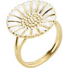 Lund Copenhagen Marguerit Ring Forgyldt med hvid emalje, 18 mm Lund Copenhagen Marguerit Ring Forgyldt med hvid emalje, 18 mm