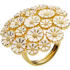 Lund Copenhagen Marguerit Ring, buket i forgyldt med hvid emalje Lund Copenhagen Marguerit Ring, buket i forgyldt med hvid emalje