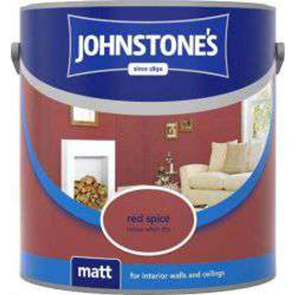 Johnstones Matt Wall Paint Ceiling Paint Red 2 5l Compare